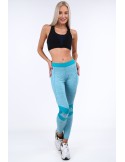 Fitted sports leggings in sea blue color MR13015 - Online store - Boutique